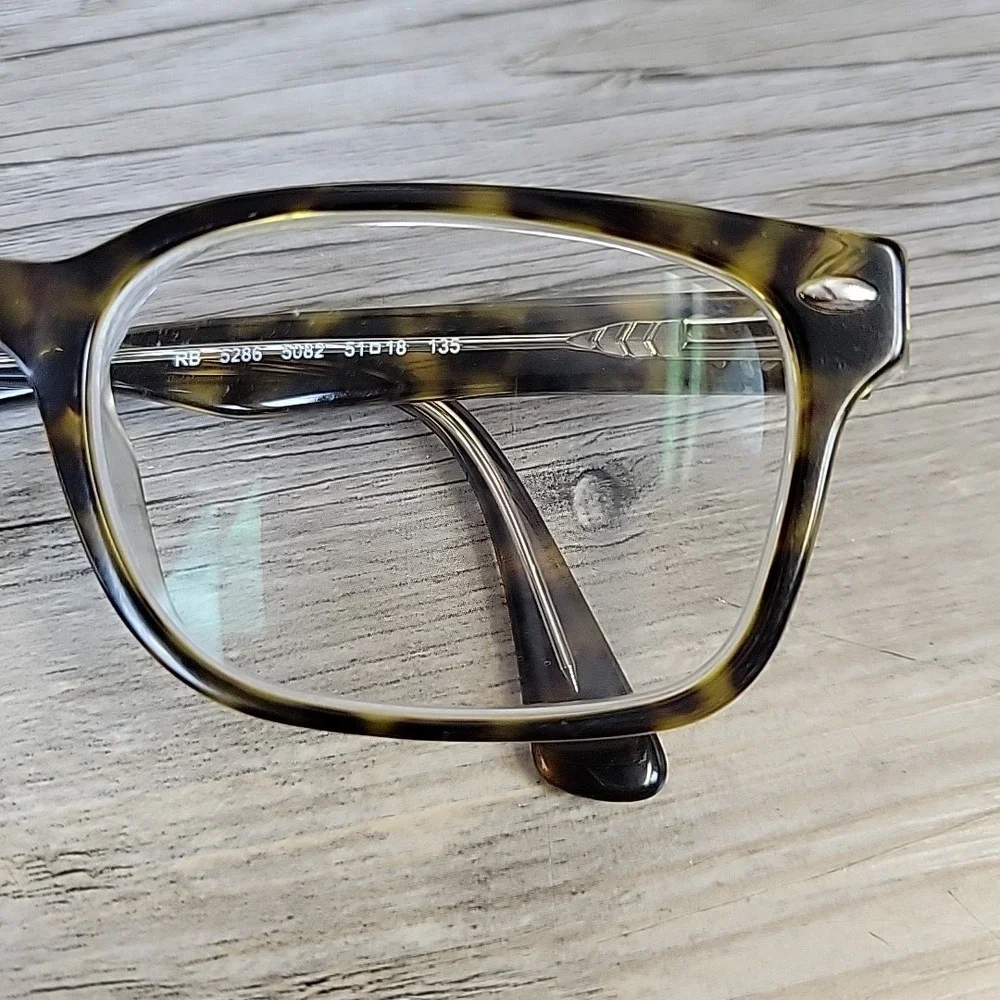 Ray-Ban Eyeglasses RB 5286 5082 Polished Havana on Clear Square Frames 51-18 135